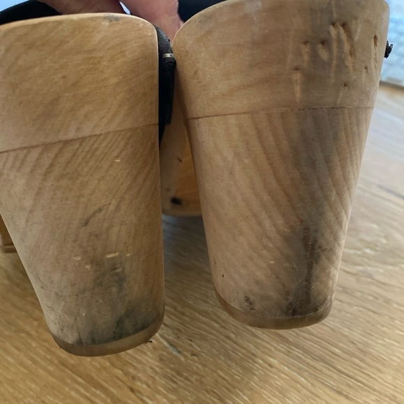 MAGUBA of Sweden Stockholm Berkeley Clogs Mules Womens 9 Suede Wooden Black - Picture 13 of 14